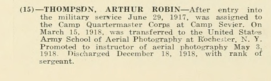 ARTHUR ROBIN THOMPSON WWI Veteran