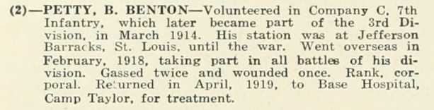 B BENTON PETTY WWI Veteran