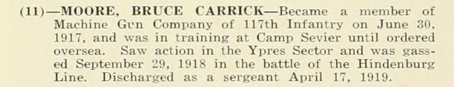 BRUCE CARRICK MOORE WWI Veteran