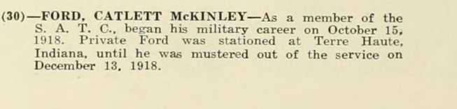 CATLETT McKINLEY FORD WWI Veteran