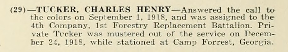 CHARLES HENRY TUCKER WWI Veteran