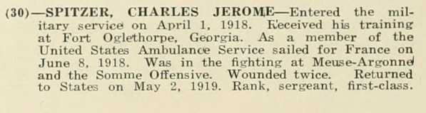 CHARLES JEROME SPITZER WWI Veteran