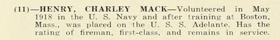CHARLEY MACK HENRY WWI Veteran
