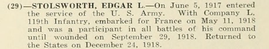 EDGAR L STOLSWORTH WWI Veteran