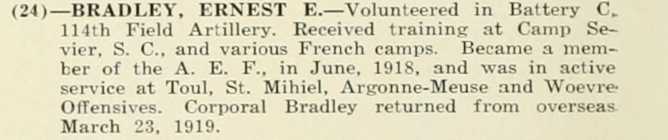 ERNEST E BRADLEY WWI Veteran
