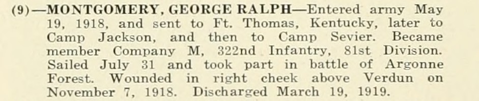 GEORGE RALPH MONTGOMERY WWI Veteran