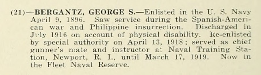 GEORGE S BERGANTX WWI Veteran
