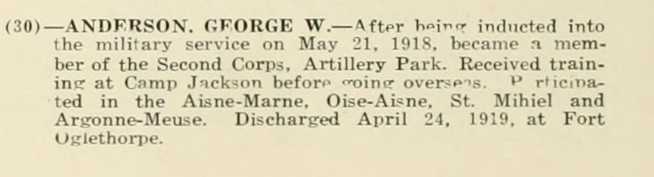 GFORGE W ANDERSON WWI Veteran