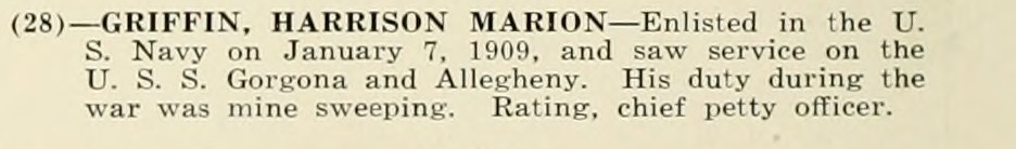 HARRISON MARION GRIFFIN WWI Veteran