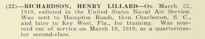 HENRY LILLARD RICHARDSON WWI Veteran