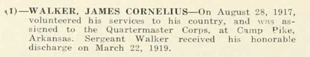 JAMES CORNELIUS WALKER WWI Veteran