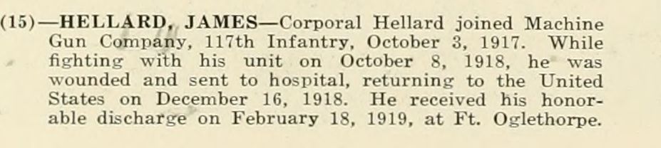JAMES HELLARD WWI Veteran