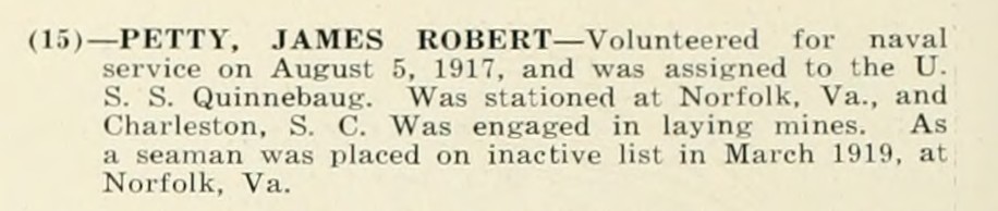 JAMES ROBERT PETTY WWI Veteran