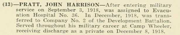 JOHN HARRISON PRATT WWI Veteran