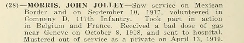 JOHN JOLLEY MORRIS WWI Veteran