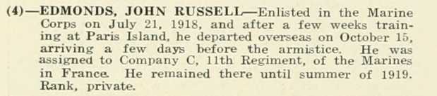 JOHN RUSSELL EDMONDS WWI Veteran