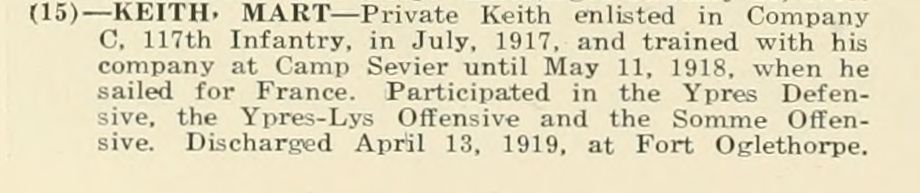 MART KEITH WWI Veteran