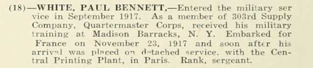 PAUL BENNETT WHITE WWI Veteran