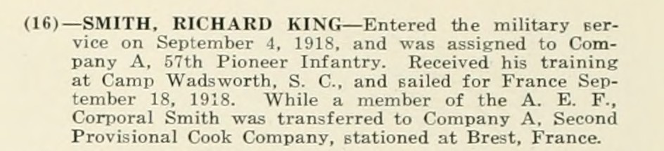 RICHARD KING SMITH WWI Veteran