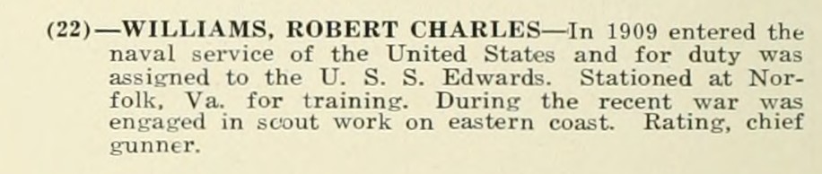 ROBERT CHARLES WILLIAMS WWI Veteran