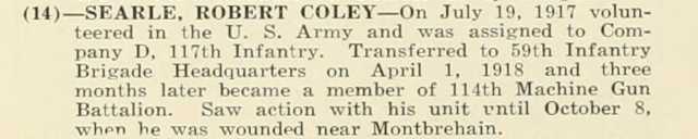 ROBERT COLEY SEARLE WWI Veteran