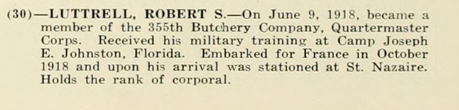 ROBERT S LUTTRELL WWI Veteran