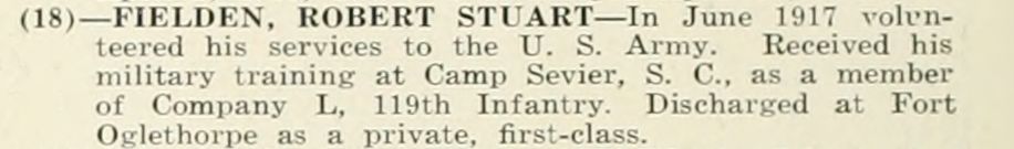 ROBERT STUART FIELDEN WWI Veteran
