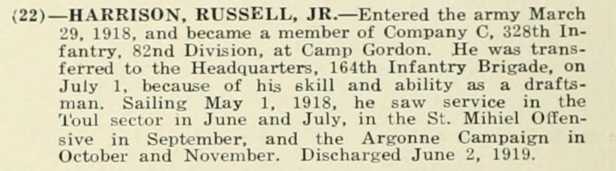RUSSELL HARRISON JR WWI Veteran