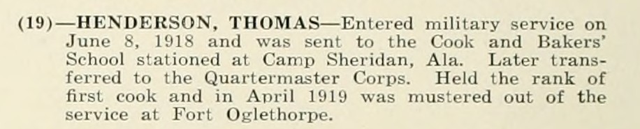 THOMAS HENDERSON WWI Veteran