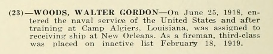 WALTER GORDON WOODS WWI Veteran