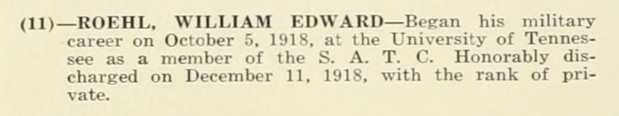 WILLIAM EDWARD ROEHL WWI Veteran