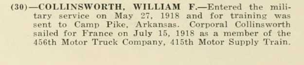 WILLIAM F COLLINSWORTH WWI Veteran