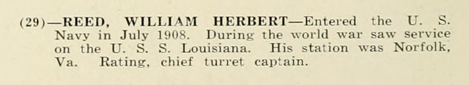 WILLIAM HERBERT REED WWI Veteran
