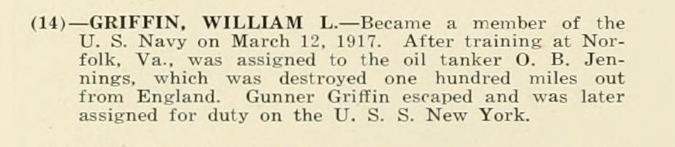 WILLIAM L GRIFFIN WWI Veteran